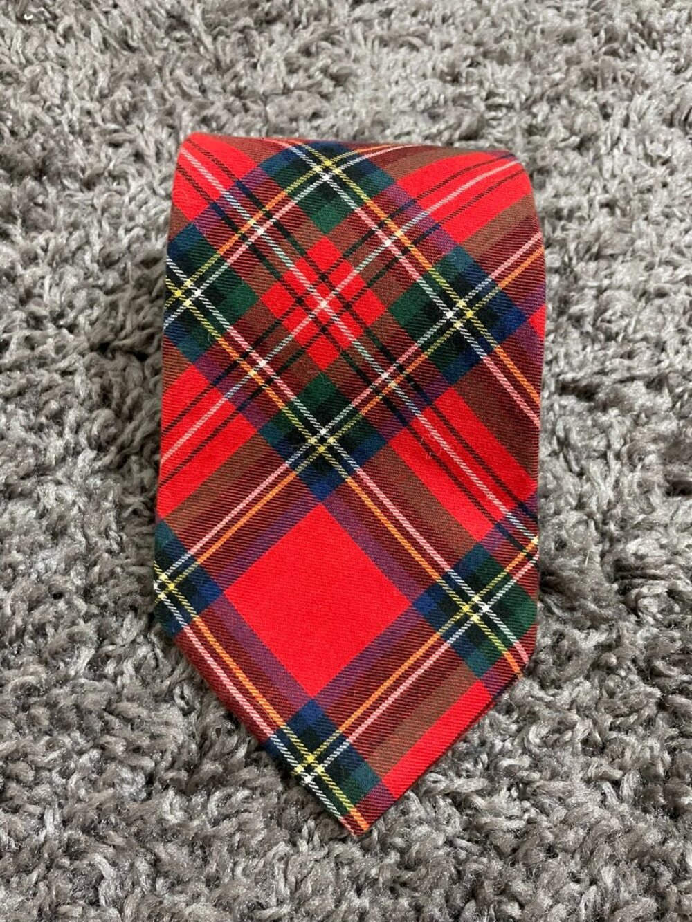 Vintage 417 by Van Heusen Red Tartan Plaid Necktie Made in USA Classic Preppy